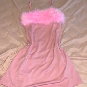 pink furry dress!
